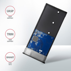 AXAGON EEM2-SG2, USB-C 3.2 Gen 2 - M.2 NVMe & SATA SSD kovový RAW box, bezšróbkový, striebra