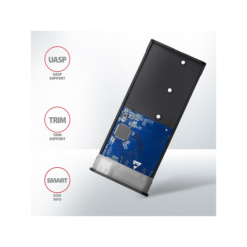 AXAGON EEM2-SG2, USB-C 3.2 Gen 2 - M.2 NVMe & SATA SSD kovový RAW box, bezšróbkový, striebra