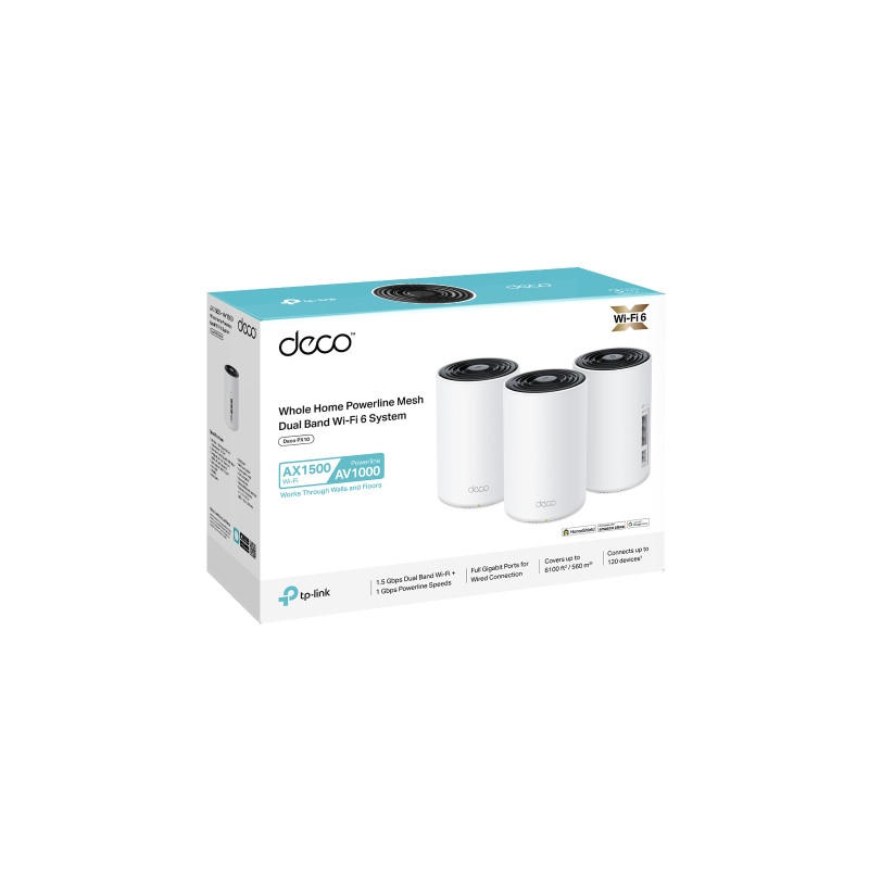 TP-Link Deco PX10(3-pack) AX1500 AV1000 Powerline Mesh System