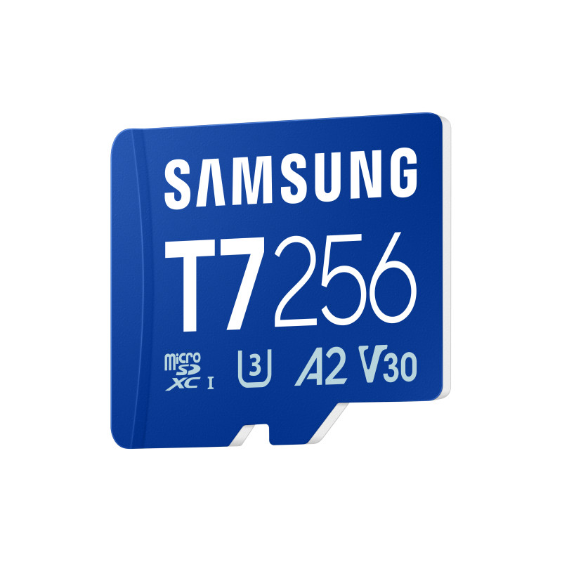 Samsung T7/Micro SDXC/256GB/UHS-I U3 / Class 10/Modrá