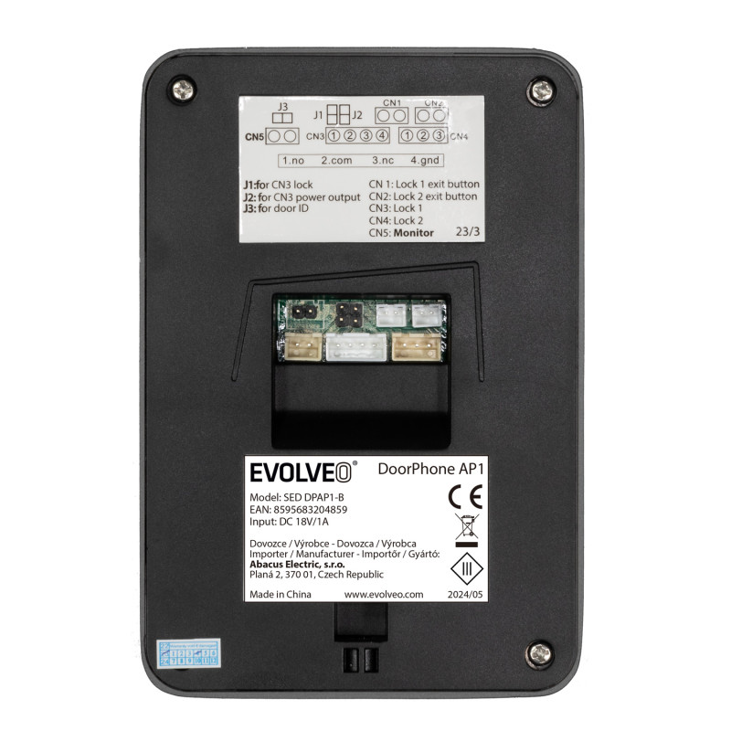 EVOLVEO DoorPhone AP1-2 drôtový videotelefón s aplikáciou, čierny