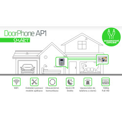 EVOLVEO DoorPhone AP1-2 drôtový videotelefón s aplikáciou, čierny