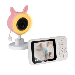 EVOLVEO Baby Monitor N35, detská pestúnka s kamerou, VOX, teplomer, nočné videnie, RGB svetlo, Ružová