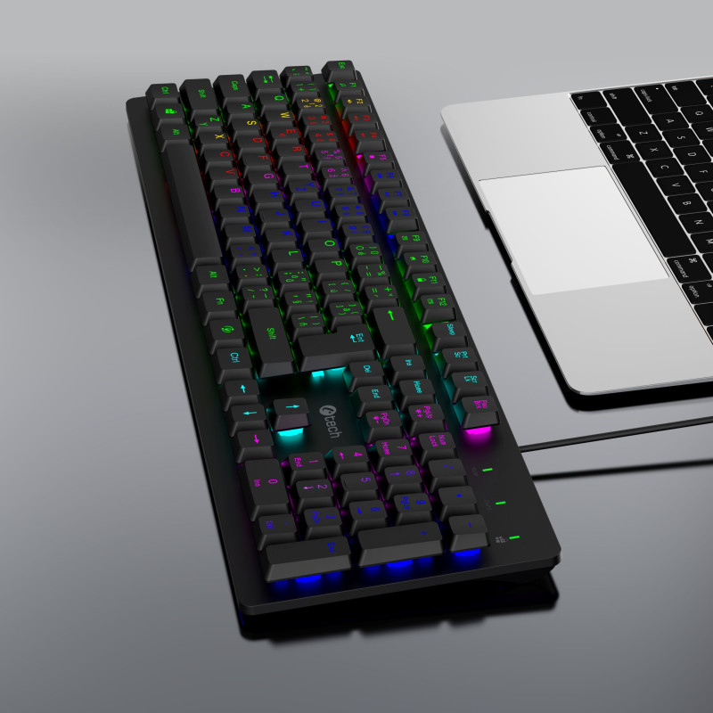 Herná klávesnica C-TECH Riven (GKB-16), RGB, USB