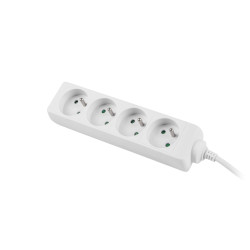 NATEC - Predlžovací kábel Lanberg PS0, 4 zásuvky, 1,5 m, biela