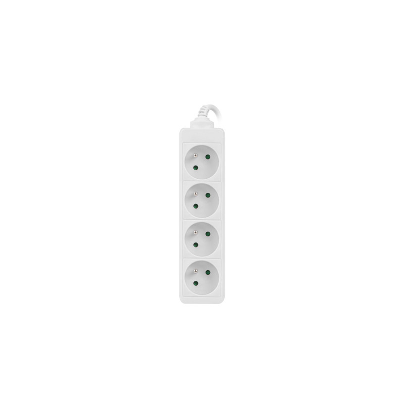 NATEC - Predlžovací kábel Lanberg PS0, 4 zásuvky, 1,5 m, biela