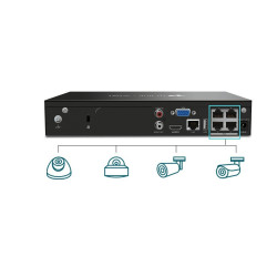 TP-LINK - VIGI NVR1004H-4P-2TB 4 Channel PoE NVR 2TB HDD