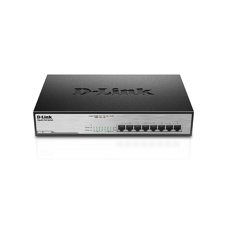 D-Link DGS-1008MP 8x 1000 Desktop Switch, 8PoE port