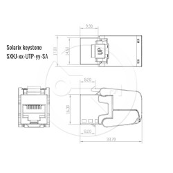 Samorezný keystone Solarix CAT6 UTP SXKJ-6-UTP-WH-SA Component Level a 4PPoE certifikácia