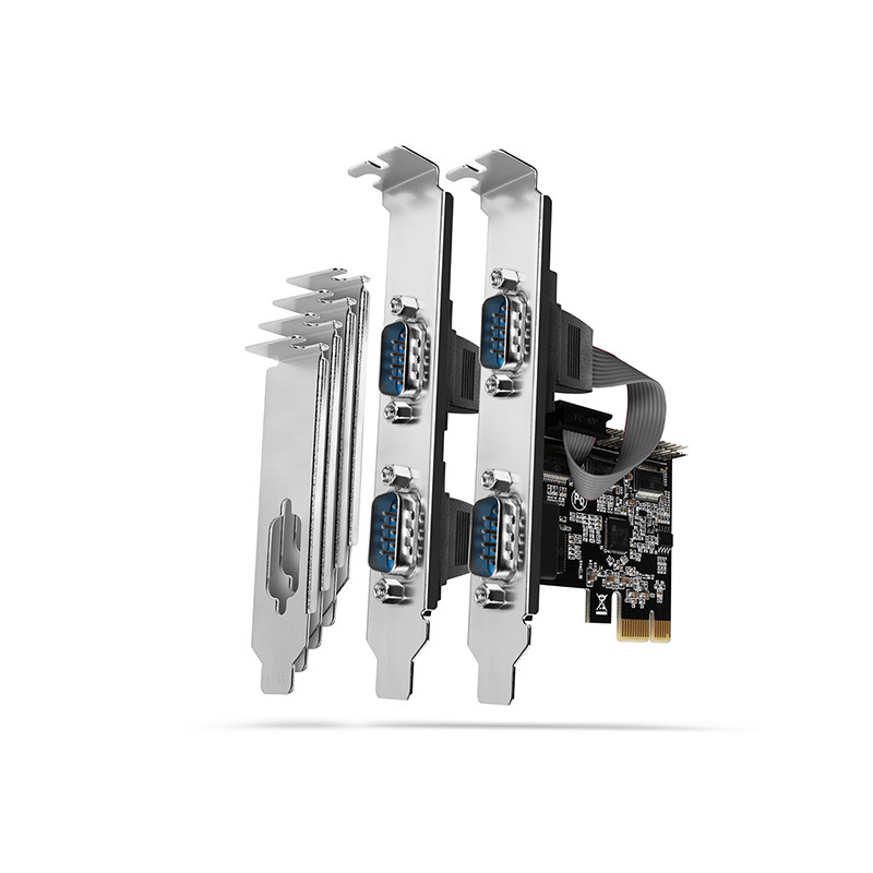 AXAGON PCEA-S4N, PCIe radič - 4x sériový port (RS232) 250 kbps, vr. LP