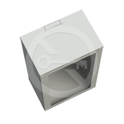 SOLARIX - Rozvádzač nástenný SENSA 12U 400mm, dvere plech, RAL 7035, SENSA-12U-64-11-G