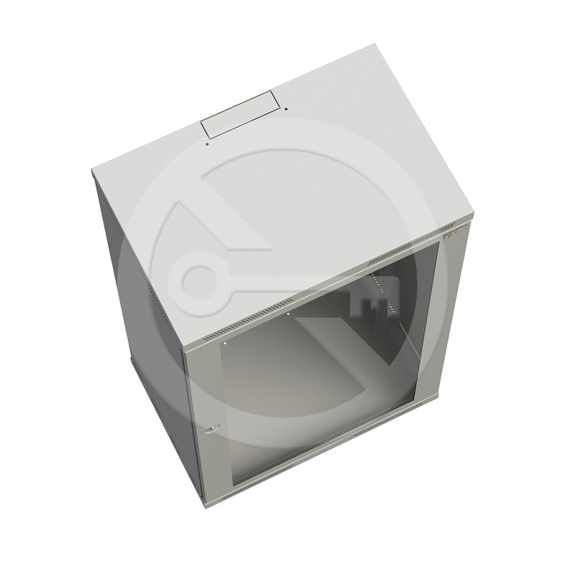 SOLARIX - Rozvádzač nástenný SENSA 12U 400mm, dvere plech, RAL 7035, SENSA-12U-64-11-G