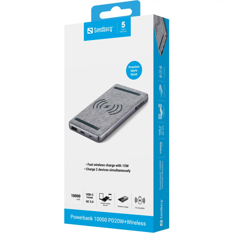 NONAME - Sandberg Powerbank 10000 PD20W+Wireless