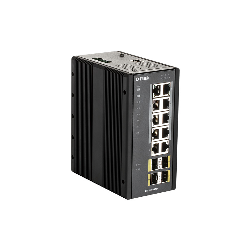 D-Link DIS-300G-14PSW Industrial Gigabit Manažérsky PoE Switch with SFP slots