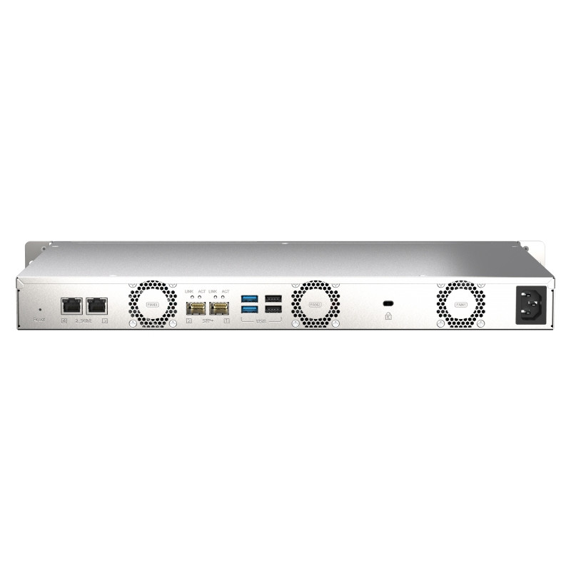 QNAP TS-435XeU-4G (2,2 GHz, 4 GB RAM, 4x SATA, 2x M.2 NVMe, 2x 2,5GbE, 2x 10GbE SFP+, malá hĺbka)