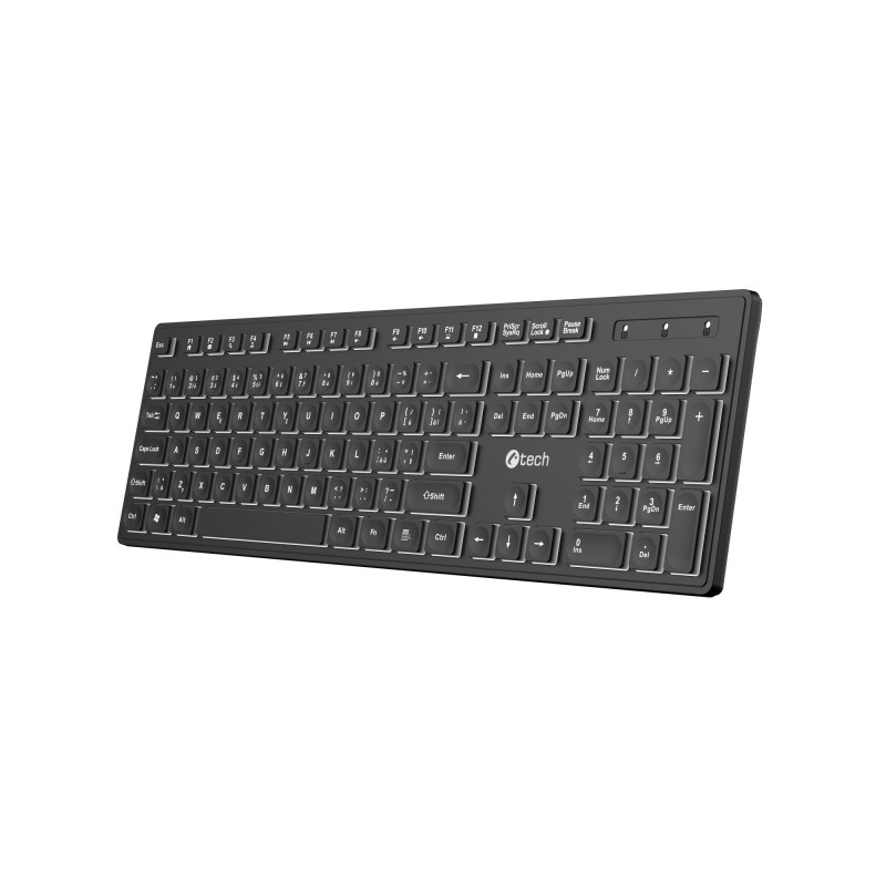 Klávesnica C-TECH KB-201-BL, nízkoprofilová,
