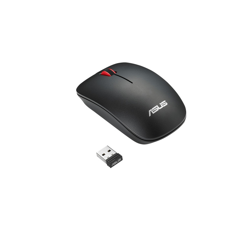 ASUS WT300/Cestovná/Optická/1 600 DPI/Bezdrôtová USB/Čierna-červená