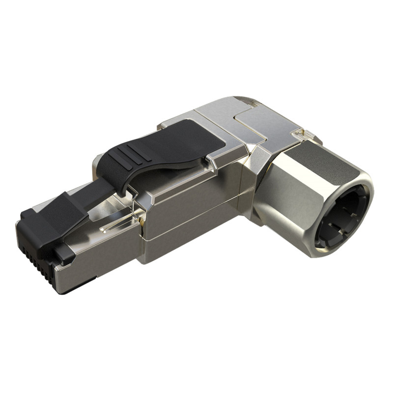 SOLARIX - Konektor MPTL 90° RJ45 CAT5E STP samorezný SXRJ45-5E-STP-BK-SA-U