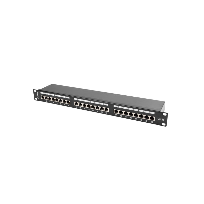 LANBERG PATCH PANEL 24 PORTOV 1U 19'' CAT.5E FTP TIENE ČIERNY