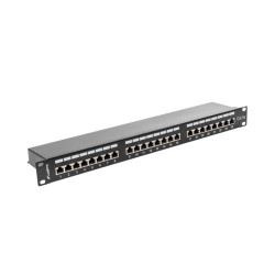 LANBERG PATCH PANEL 24 PORTOV 1U 19'' CAT.5E FTP TIENE ČIERNY