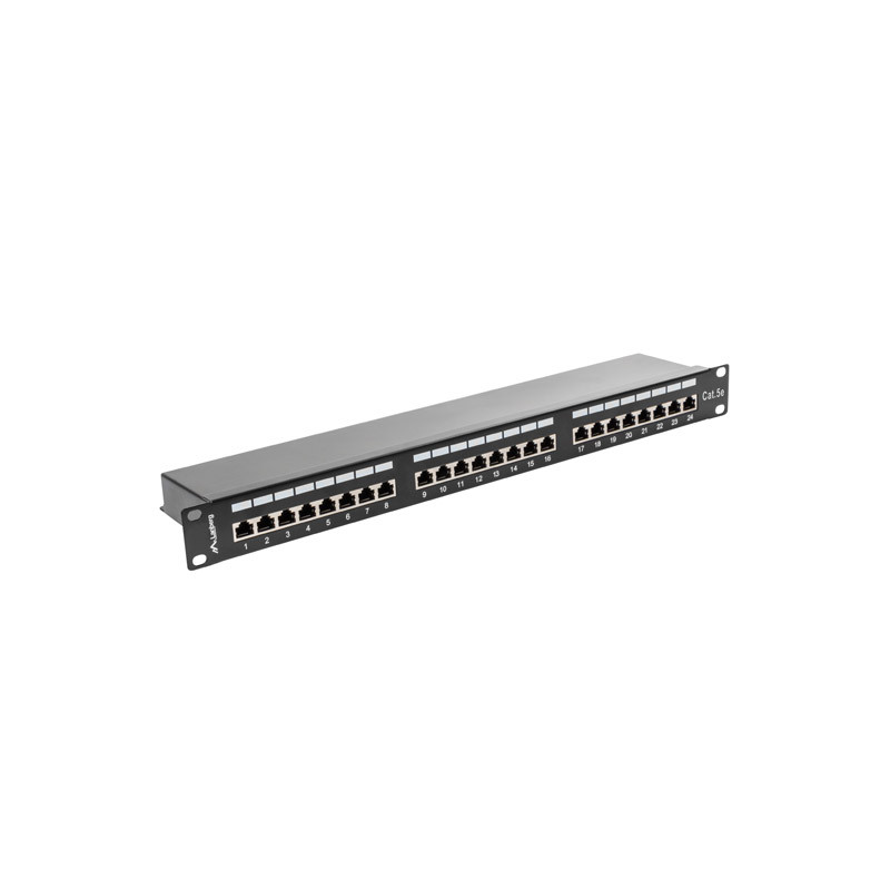 LANBERG PATCH PANEL 24 PORTOV 1U 19'' CAT.5E FTP TIENE ČIERNY