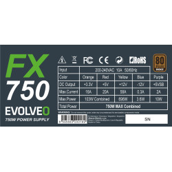EVOLVEO FX 750, zdroj 750W ATX, 14cm, 80+, Bronze, 3YRW