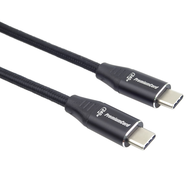 PremiumCord Kabel USB-C M/M, 240 W 480 MBps, 1m