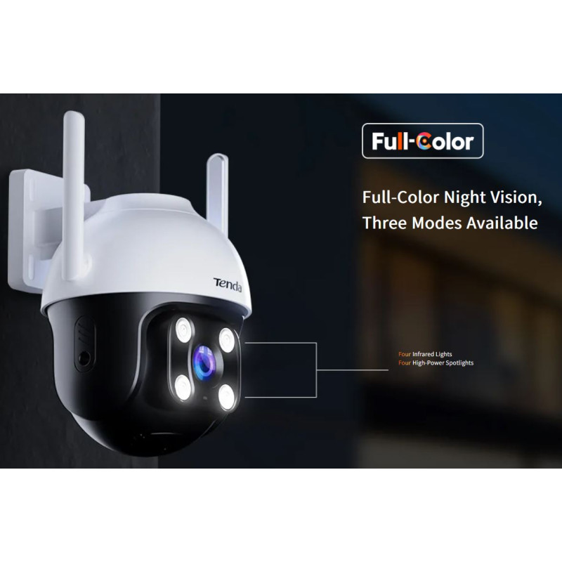 Tenda RH7-WCA - Vonkajšia otočná IP65 WiFi 4MPx kamera, nočná LED, audio, detekcia pohybu, CZ app