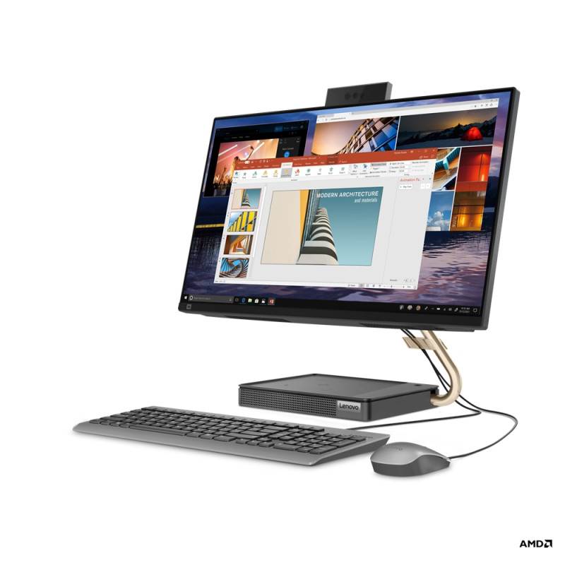 Lenovo IdeaCentre/AIO 5 24ALC6/23,8''/FHD/R5-5500U/12GB/512GB SSD/AMD int/W10/Black/2R