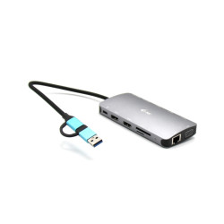 i-tec USB 3.0/USB-C/TB3 3x Display Metal Nano Dock with LAN, PD 100W