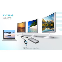 i-tec USB 3.0/USB-C/TB3 3x Display Metal Nano Dock with LAN, PD 100W
