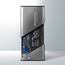 AXAGON EEM2-SB2, USB-C 3.2 Gen 2 - M.2 NVMe & SATA SSD kovový RAW box, bezšróbkový, čierny
