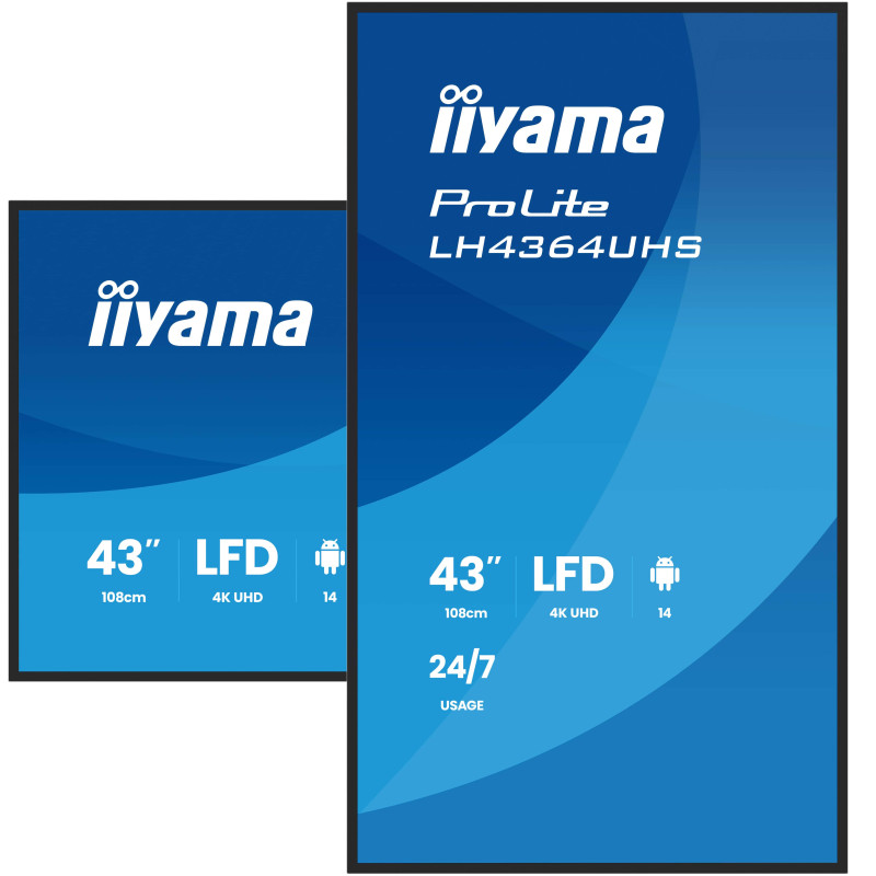 43'' iiyama LH4364UHS-B1AG:VA,4K UHD,Android,24/7