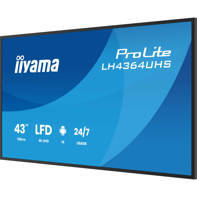 43'' iiyama LH4364UHS-B1AG:VA,4K UHD,Android,24/7