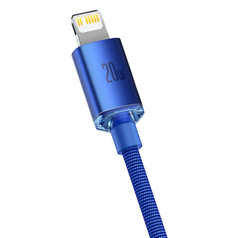 NONAME - Baseus CAJY000203 Crystal Shine Series Dátový Kabel USB-C - Lightning 20W 1,2m Blue