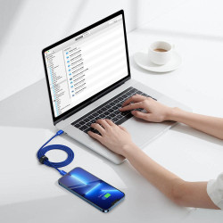 NONAME - Baseus CAJY000203 Crystal Shine Series Dátový Kabel USB-C - Lightning 20W 1,2m Blue
