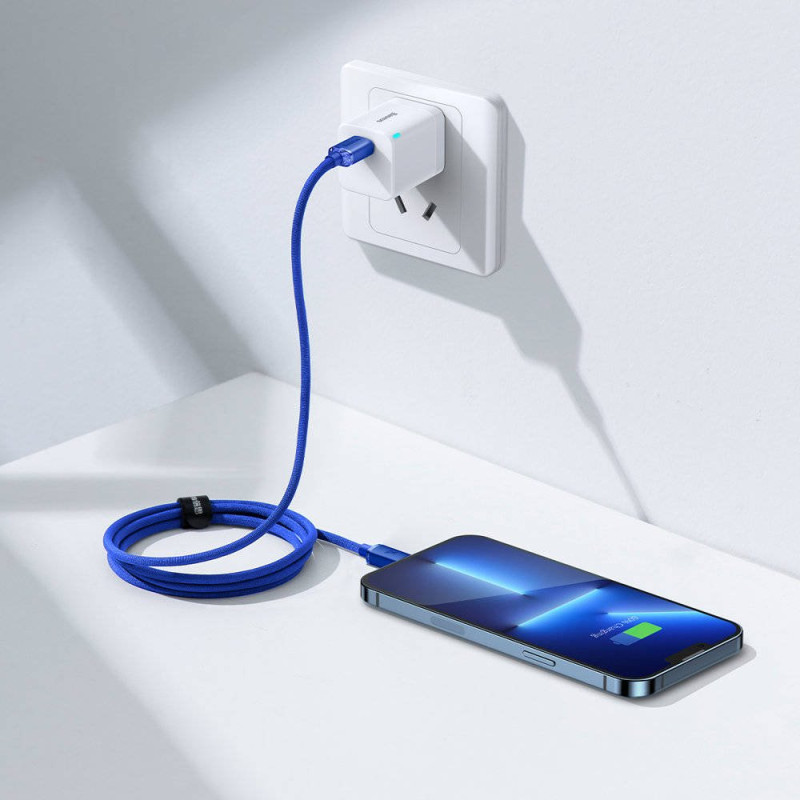 NONAME - Baseus CAJY000203 Crystal Shine Series Dátový Kabel USB-C - Lightning 20W 1,2m Blue