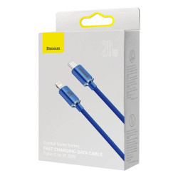 NONAME - Baseus CAJY000203 Crystal Shine Series Dátový Kabel USB-C - Lightning 20W 1,2m Blue