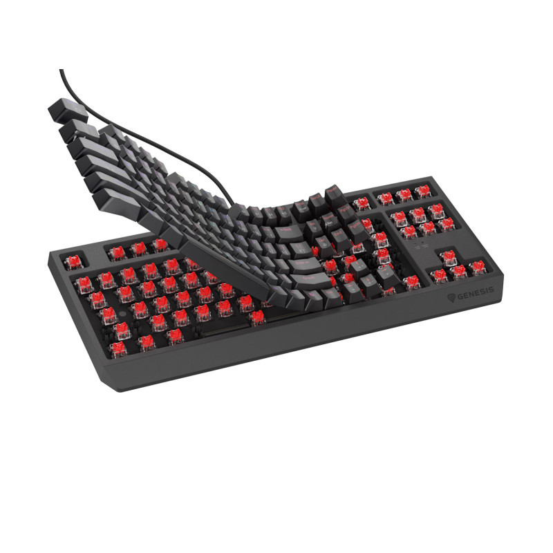Herná klávesnica Genesis THOR 230/TKL/RGB/Outemu Red/Drôtové USB-A/ CZ- SK layout/Čierna