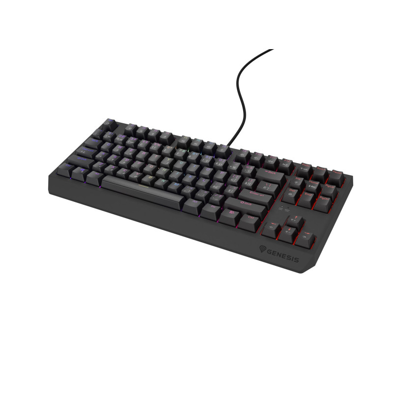 Herná klávesnica Genesis THOR 230/TKL/RGB/Outemu Red/Drôtové USB-A/ CZ- SK layout/Čierna