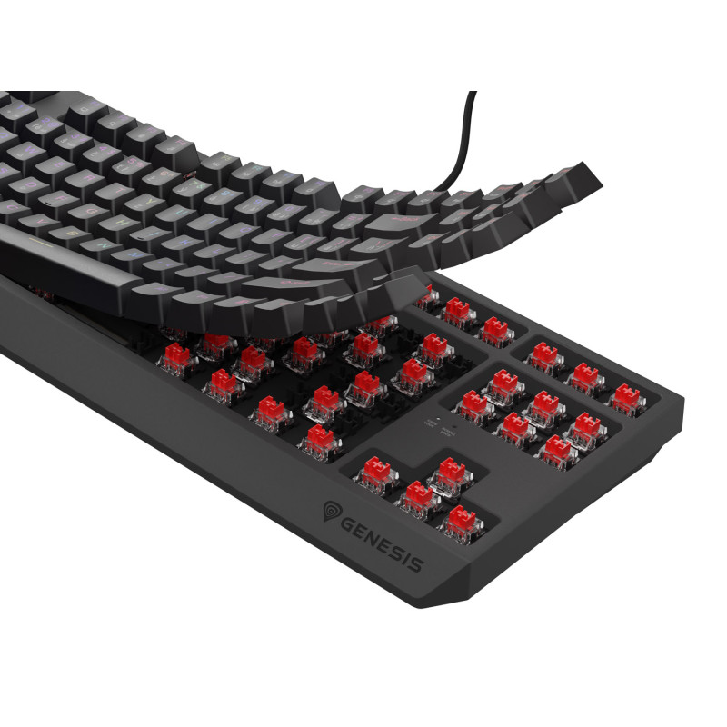 Herná klávesnica Genesis THOR 230/TKL/RGB/Outemu Red/Drôtové USB-A/ CZ- SK layout/Čierna