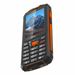 EVOLVEO StrongPhone Z6, IP68 odolný Dual SIM telefón, 2,8'' LCD, 4000mAh, Powerbanka, černo-oranžový