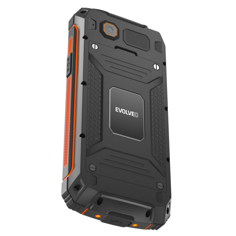 EVOLVEO StrongPhone Z6, IP68 odolný Dual SIM telefón, 2,8'' LCD, 4000mAh, Powerbanka, černo-oranžový