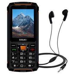 EVOLVEO StrongPhone Z6, IP68 odolný Dual SIM telefón, 2,8'' LCD, 4000mAh, Powerbanka, černo-oranžový