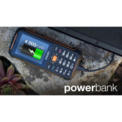 EVOLVEO StrongPhone Z6, IP68 odolný Dual SIM telefón, 2,8'' LCD, 4000mAh, Powerbanka, černo-oranžový