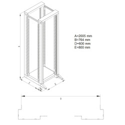 TRITON - Otvorený 19'' stojan RSX 42U dvojdielne 800hl.