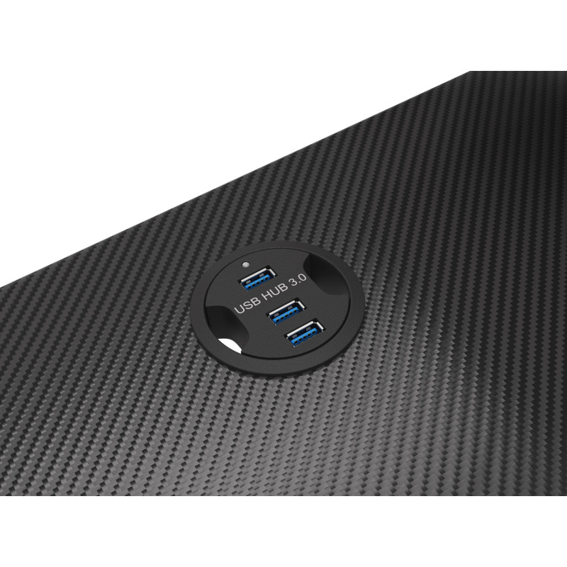 Genesis Holm 300 RGB - herný stôl s RGB podsvietením, 3xUSB 3.0, bezdrôtová nabíjačka mobilov