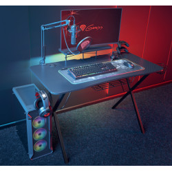 Genesis Holm 300 RGB - herný stôl s RGB podsvietením, 3xUSB 3.0, bezdrôtová nabíjačka mobilov