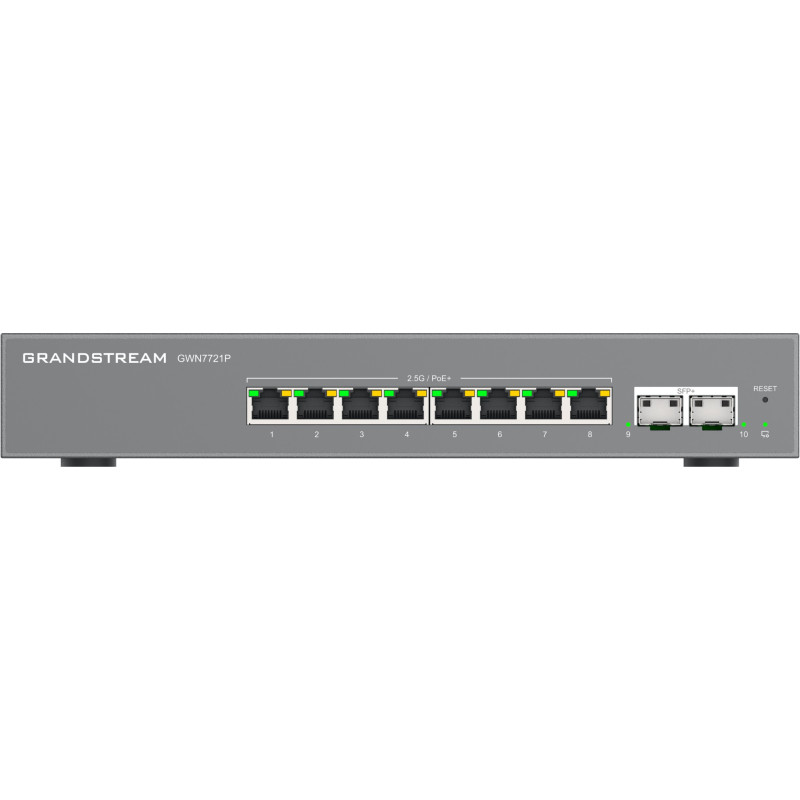 Grandstream GWN7721P L2 Lite managed switch, 8x 2.5GbE RJ45, 2x 10G SFP+, PoE/PoE+