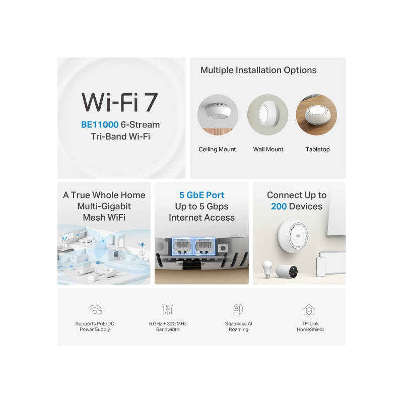 TP-link Wifi7 domáci mesh Deco BE65-PoE(3-pack)
